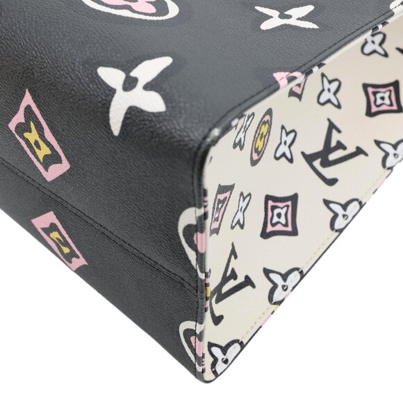 Louis Vuitton  Onthego GM Wild At Heart Monogram Giant Canvas Tote Bag Black - Picture 8 of 12